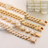 Iced Out Crystal Heart Tennis Miami Cuban Link Chain Bracelet